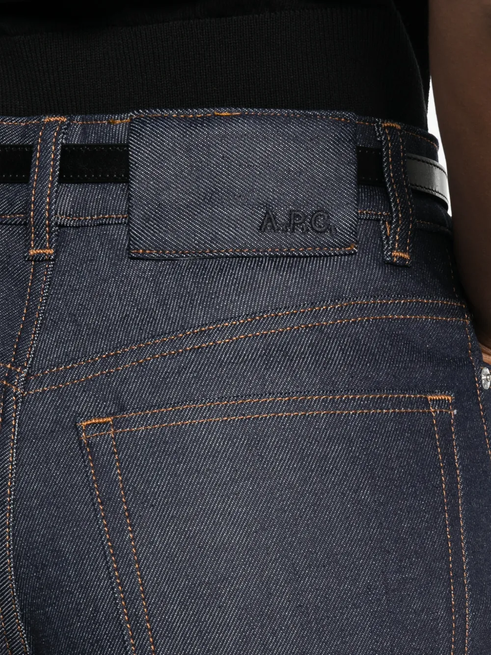 A.P.C. Jeans met geborduurd logo Blauw