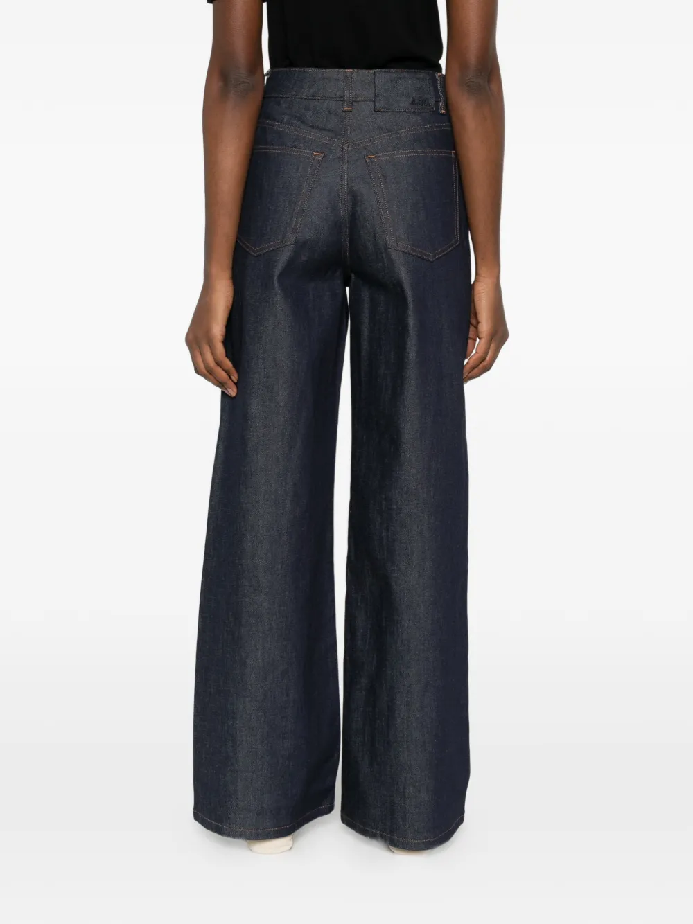 A.P.C. Jeans met geborduurd logo Blauw