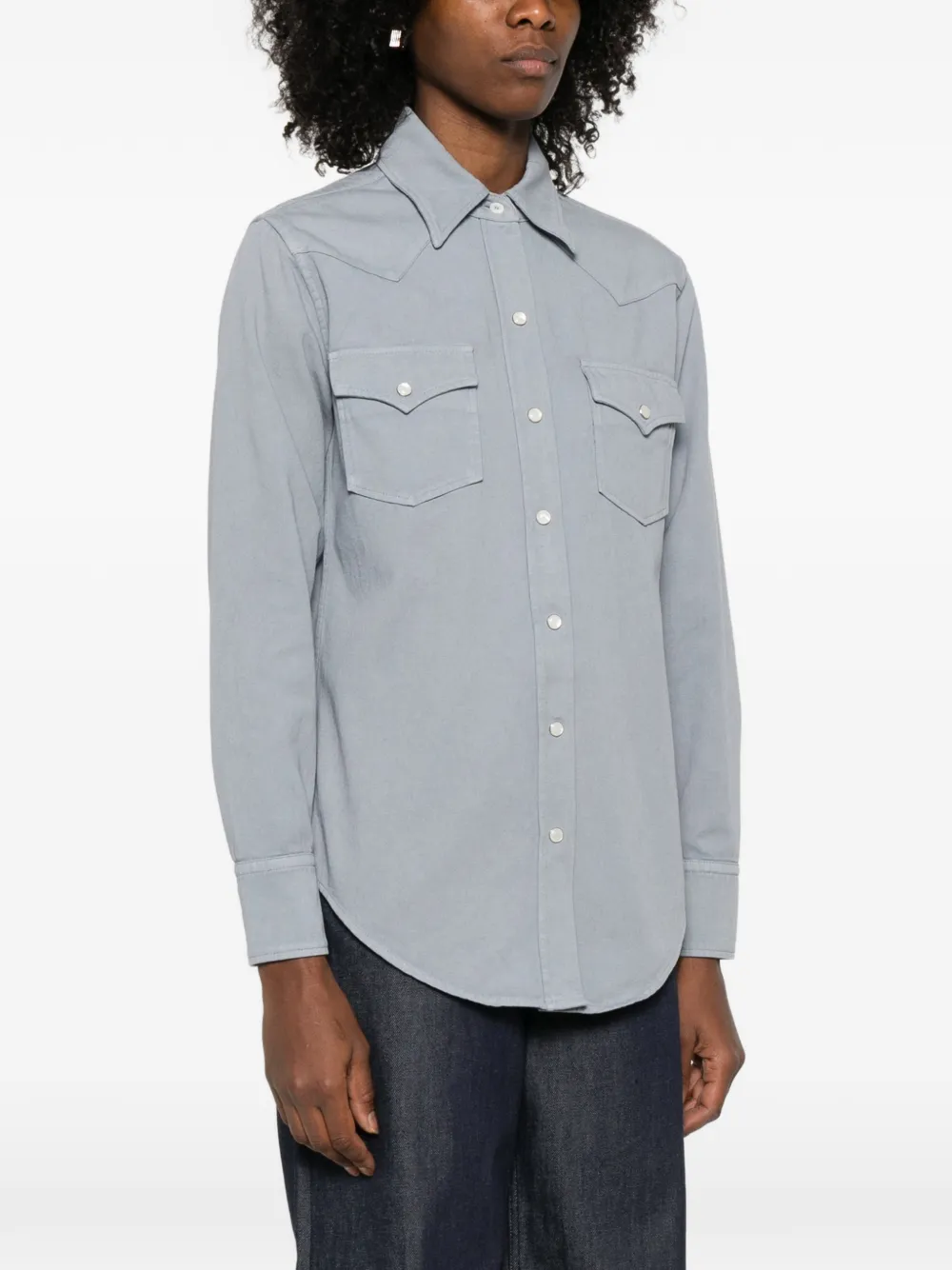  A.p.c. Chemise à Poche à Rabat - Gris 