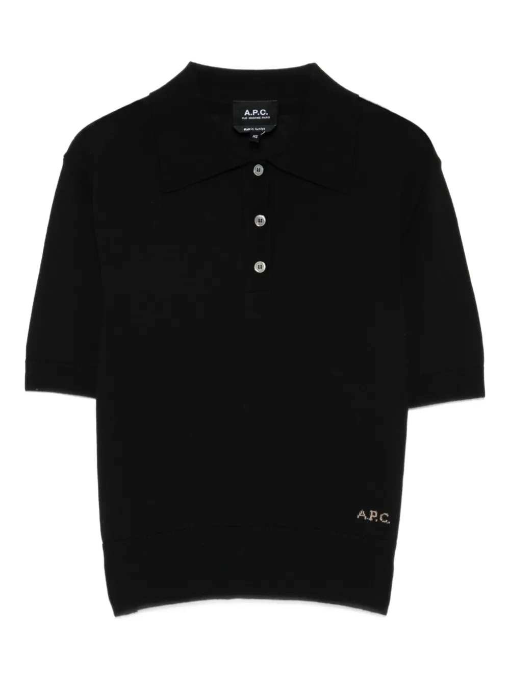 A.P.C. logo-detail polo top - Nero