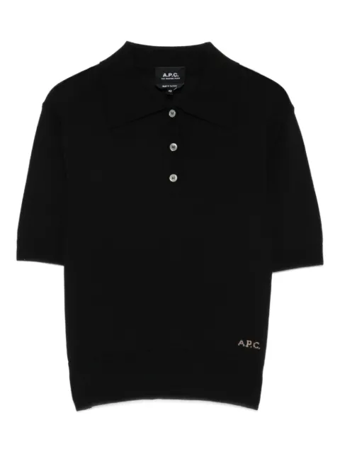 A.P.C. logo-detail polo top