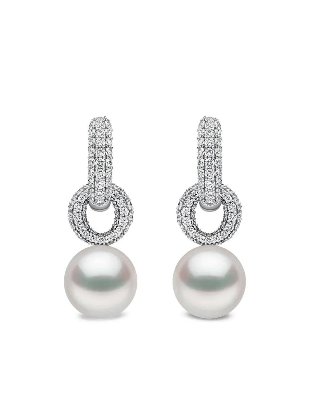 Yoko London O by Yoko diamond and pearl earrings - Argento