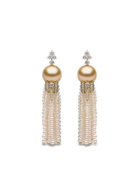 Yoko London aretes Tassel con diamantes y perla
