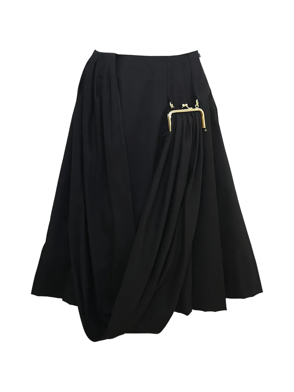 Rokh purse draped midi skirt - Nero