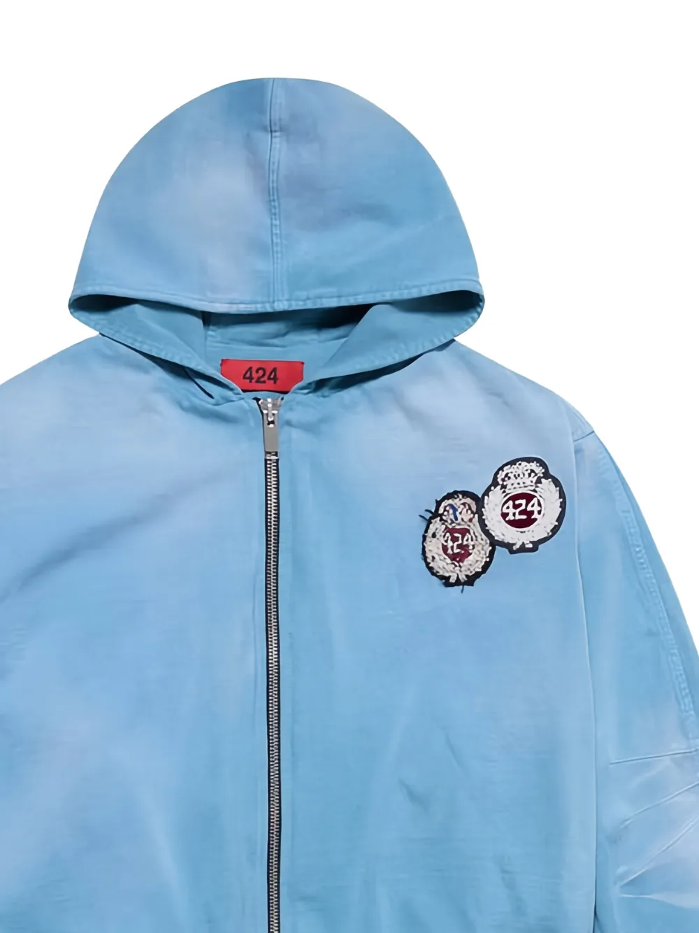 424 crest-patch zip-up hoodie | Hoodies | Image 2