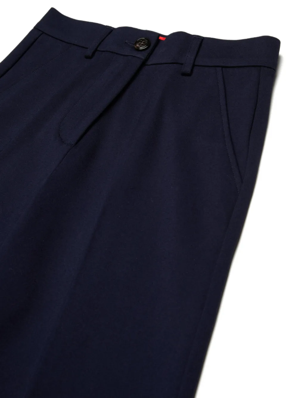 MAX&Co. Kids Broek met logopatch en wijde pijpen Blauw