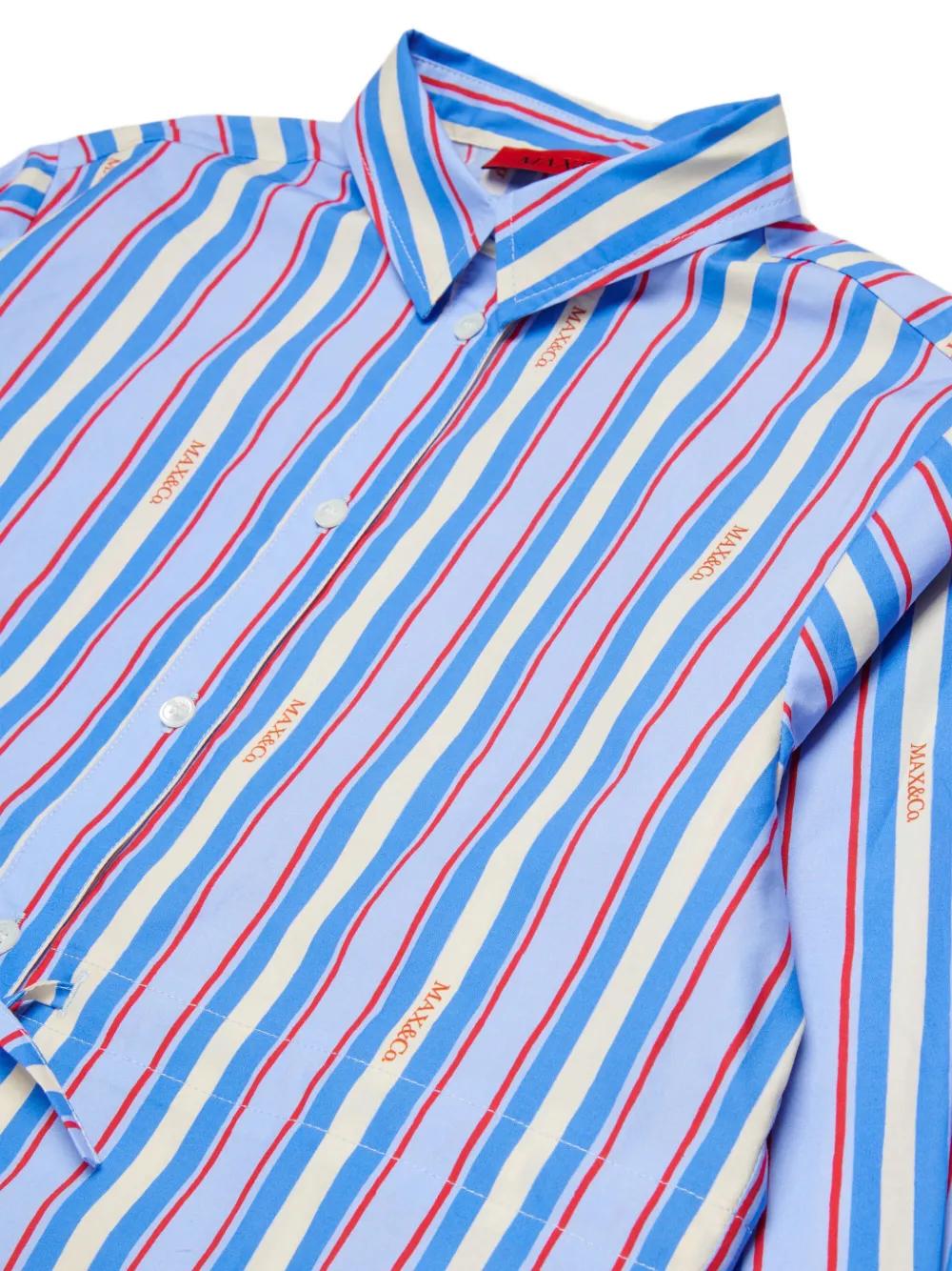  Max&co. Kids Striped Logo Shirt - Blue 