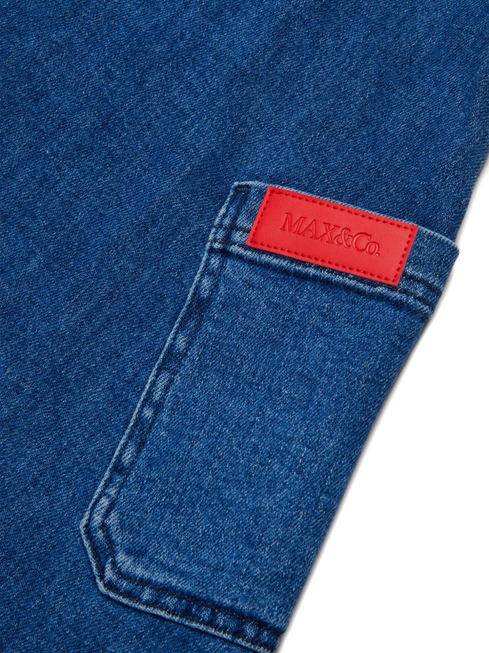 MAX&Co. Kids Spijkerjurk met logodetail Blauw
