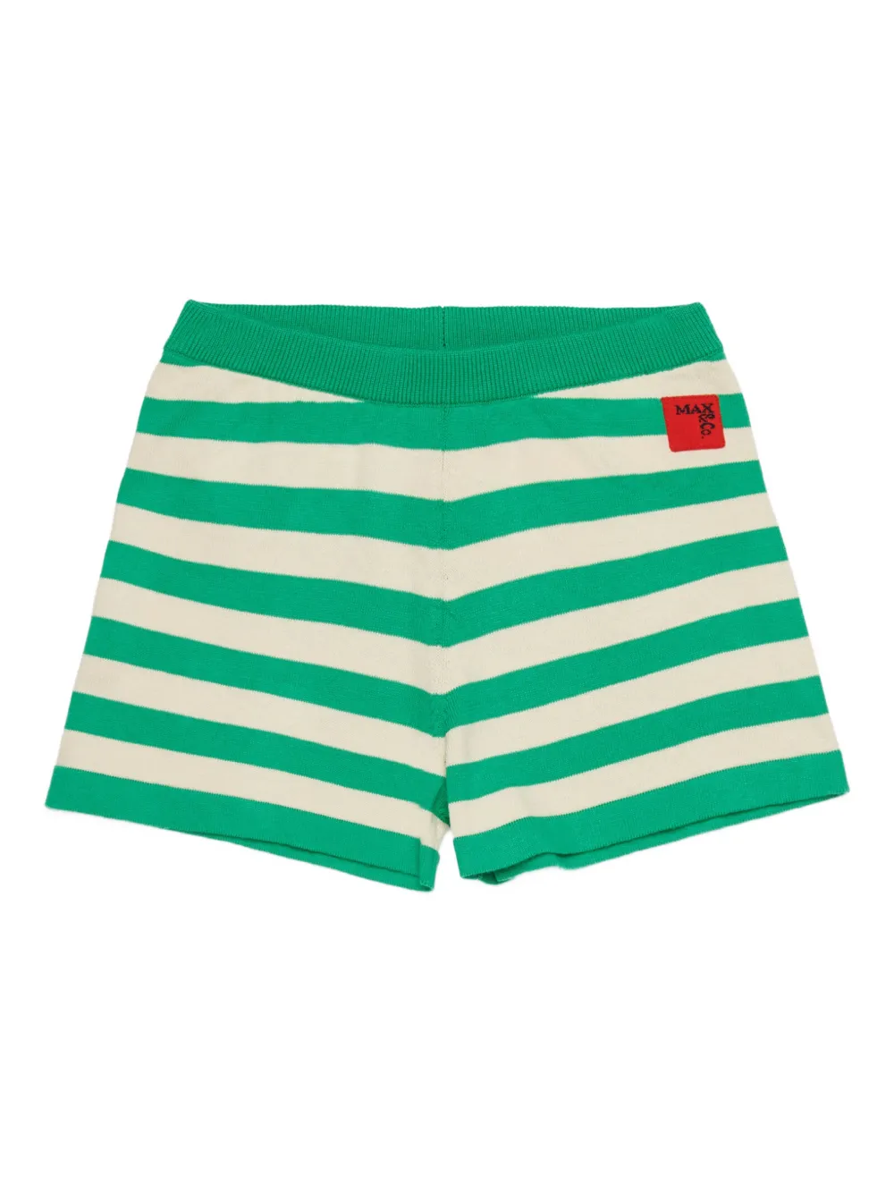 MAX&Co. Kids Shorts in maglia a righe - Verde