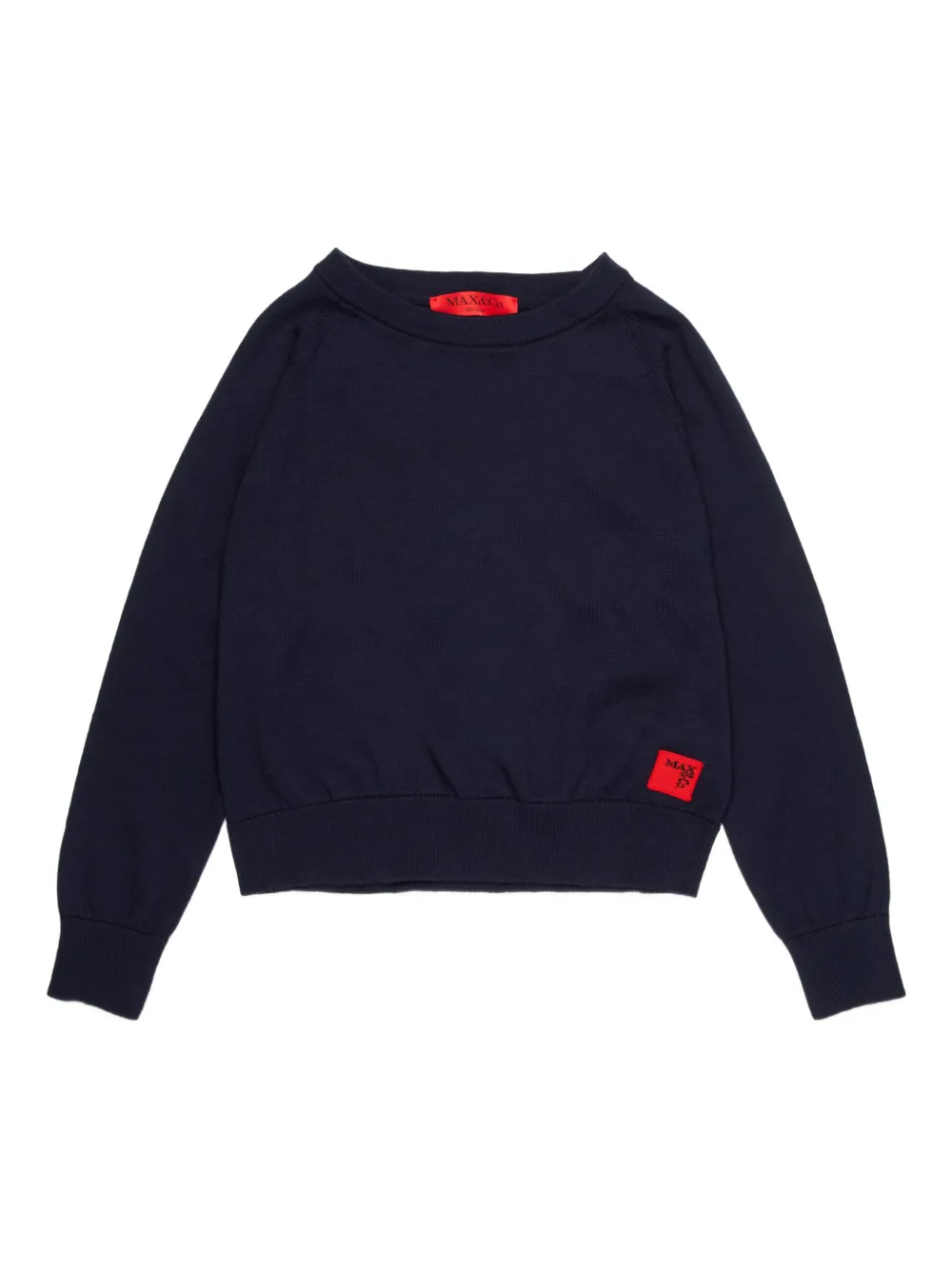 MAX&Co. Kids Maglione girocollo con logo - Blu