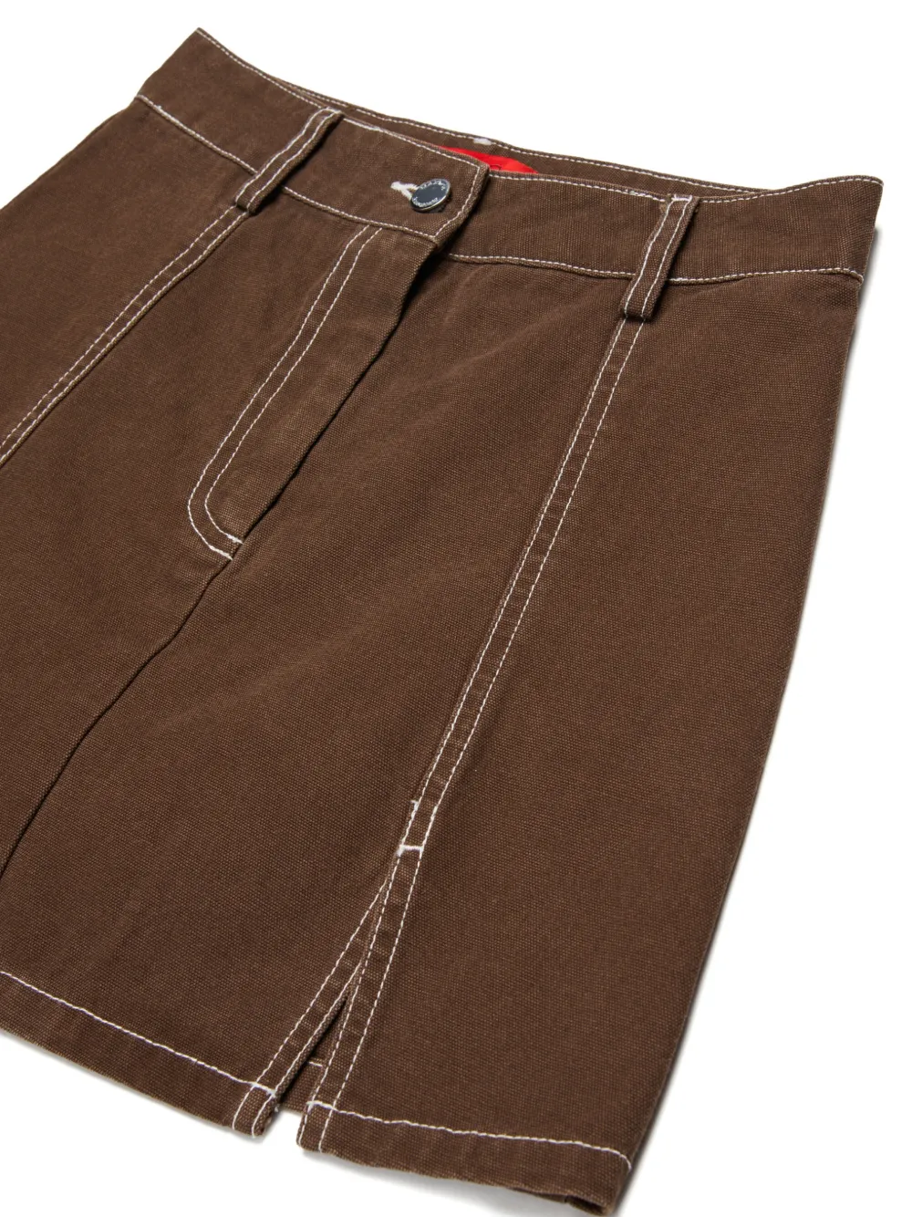 MAX&Co. Kids Mini-rok met contrasterend stiksel en logo Bruin