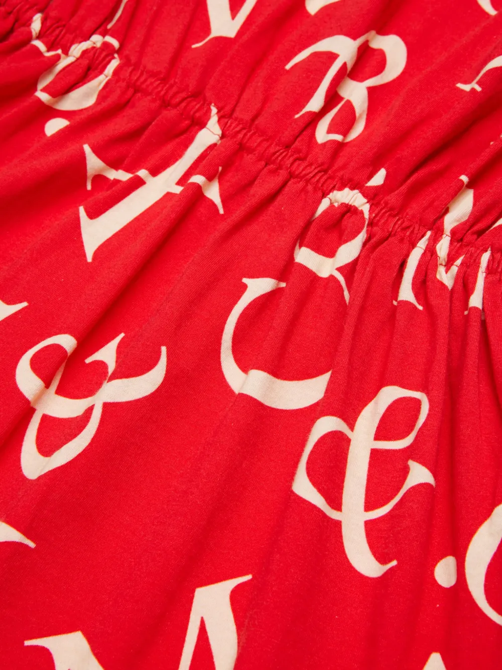 MAX&Co. Kids Jurk met logo en gesmockt detail Rood