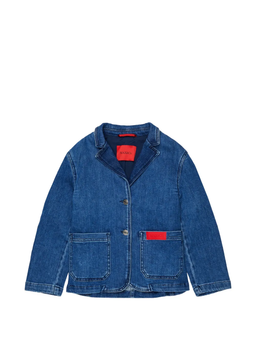 MAX&Co. Kids Blazer denim con logo - Blu