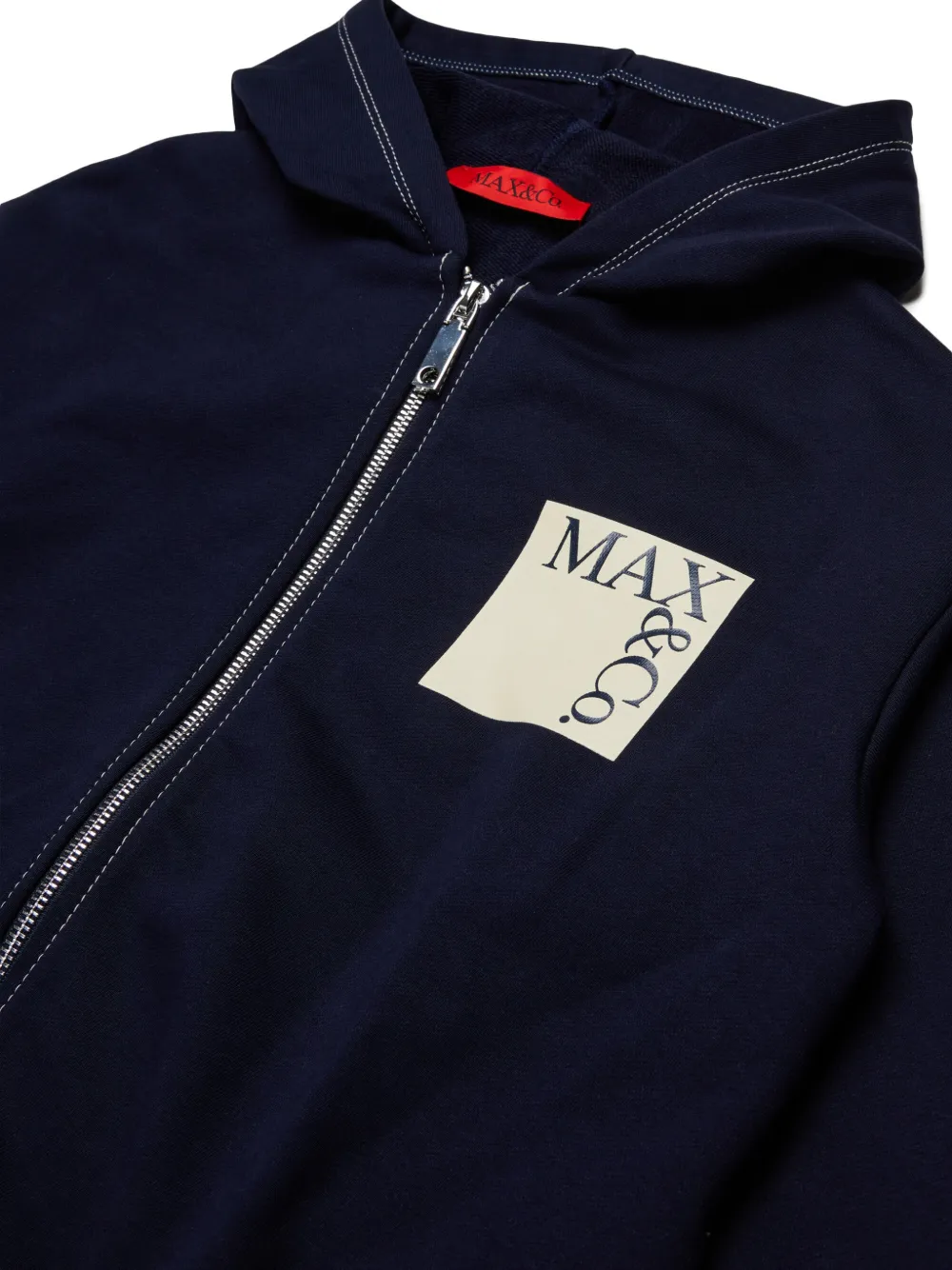 MAX&Co. Kids Hoodie met rits en logo Blauw