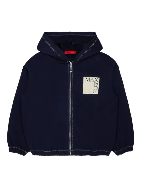MAX&Co. Kids logo-zip hoodie