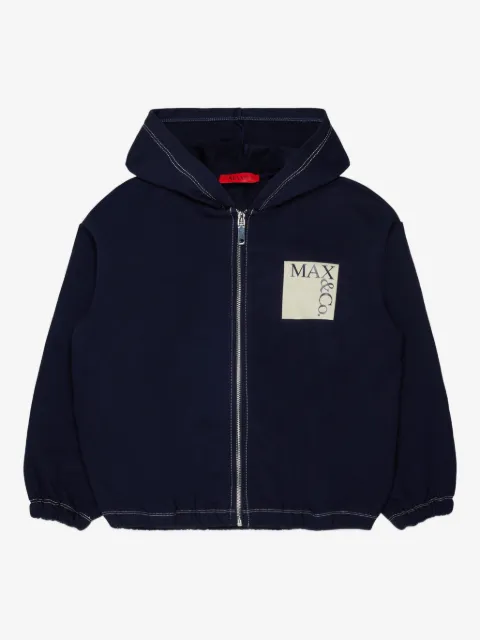 MAX&Co. Kids logo-zip hoodie