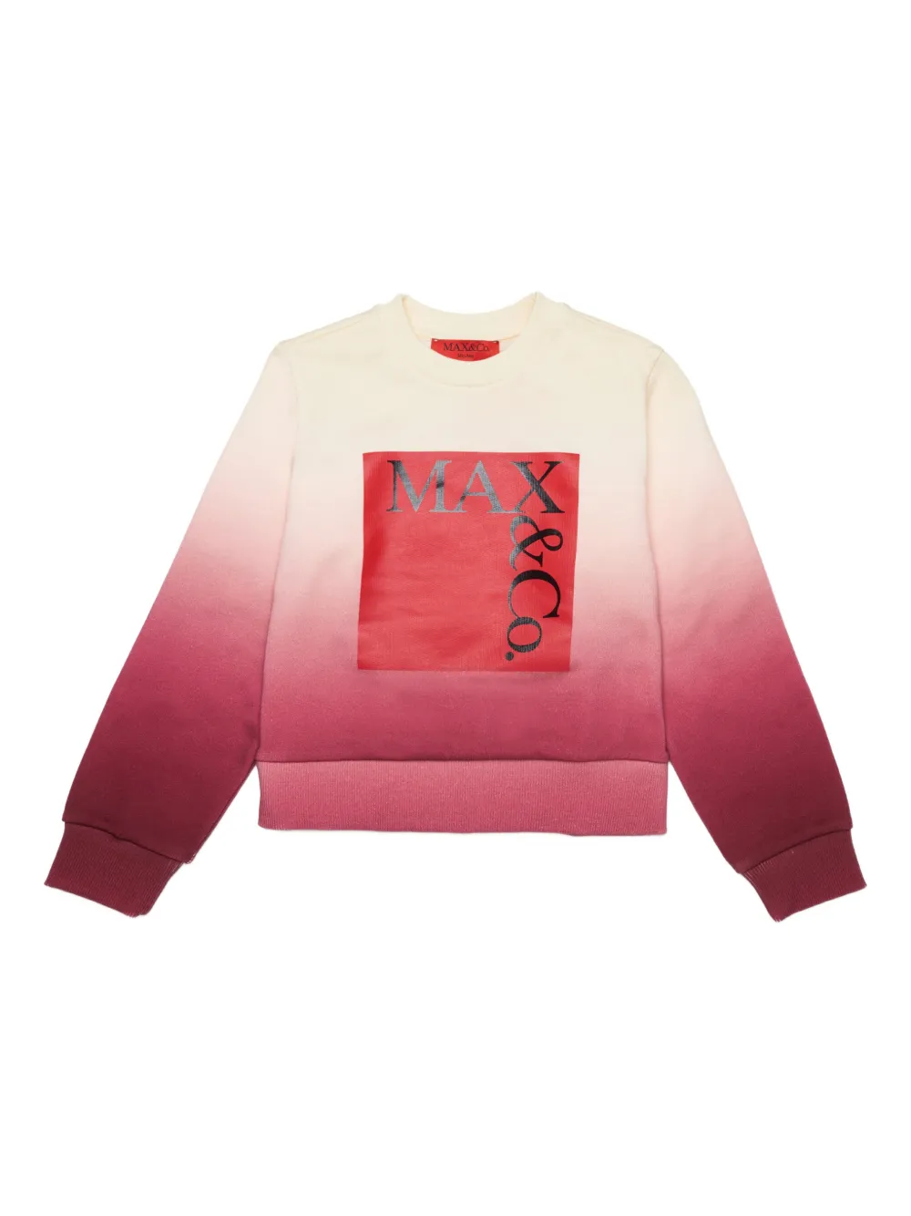 MAX&Co. Kids x Pietro Terzini gradient logo crew-neck sweatshirt - Neutrals