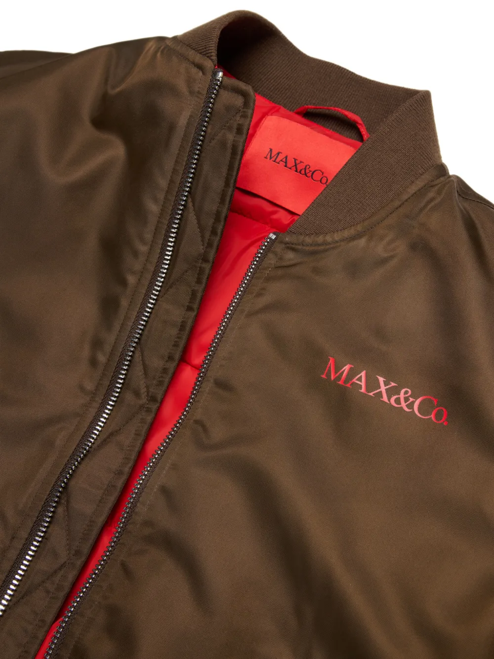  Max&co. Kids Logo Bomber Jacket - Brown 