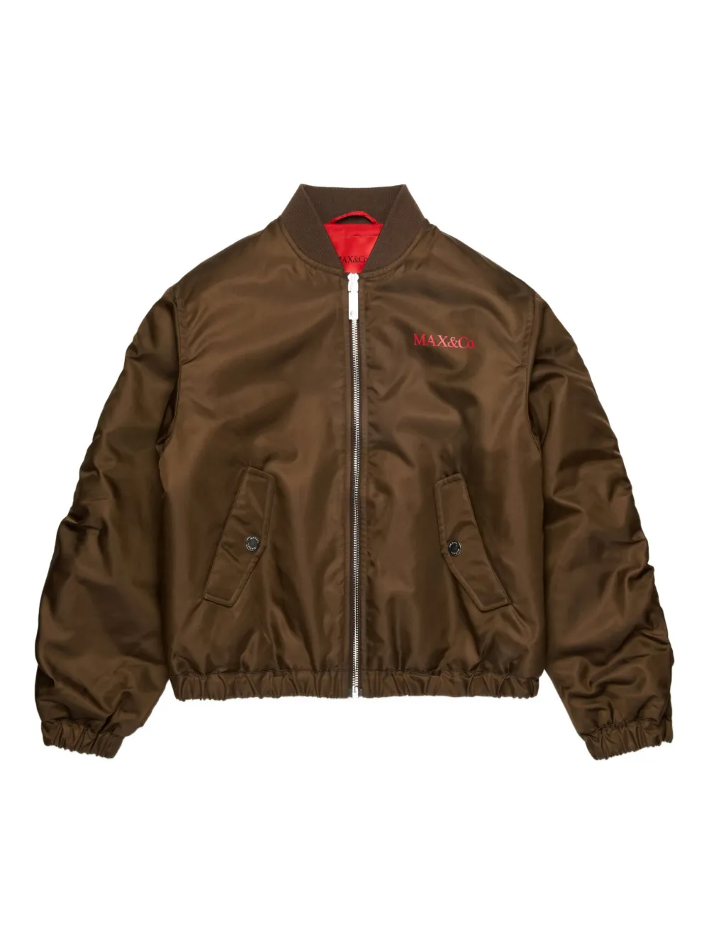 MAX&Co. Kids logo bomber jacket - Marrone