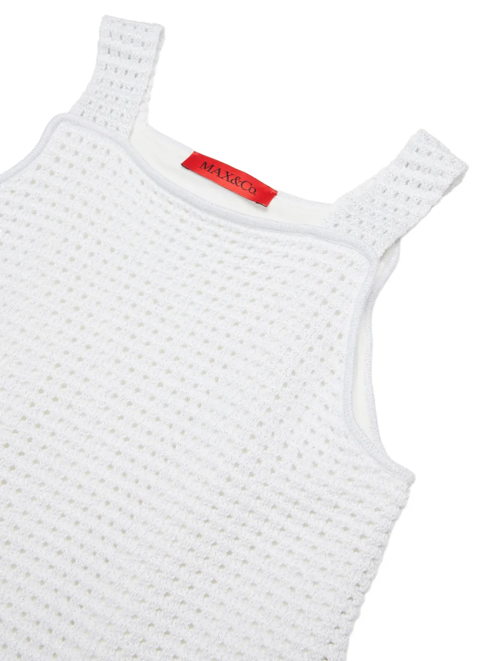 MAX&Co. Kids Opengebreide jurk met logo Wit