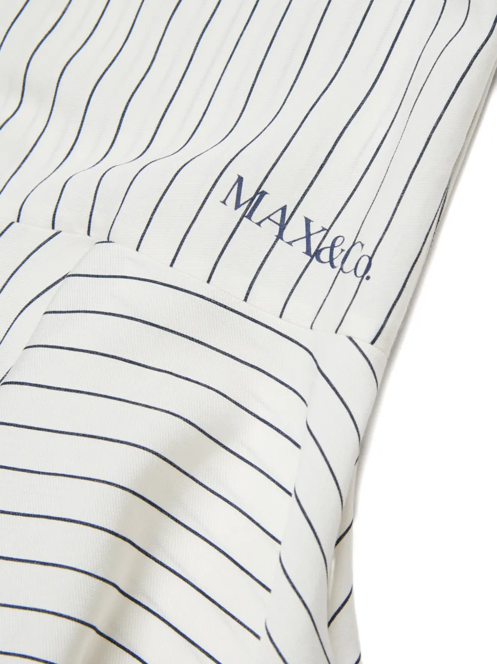 MAX&Co. Kids Gestreepte jurk met logo Wit