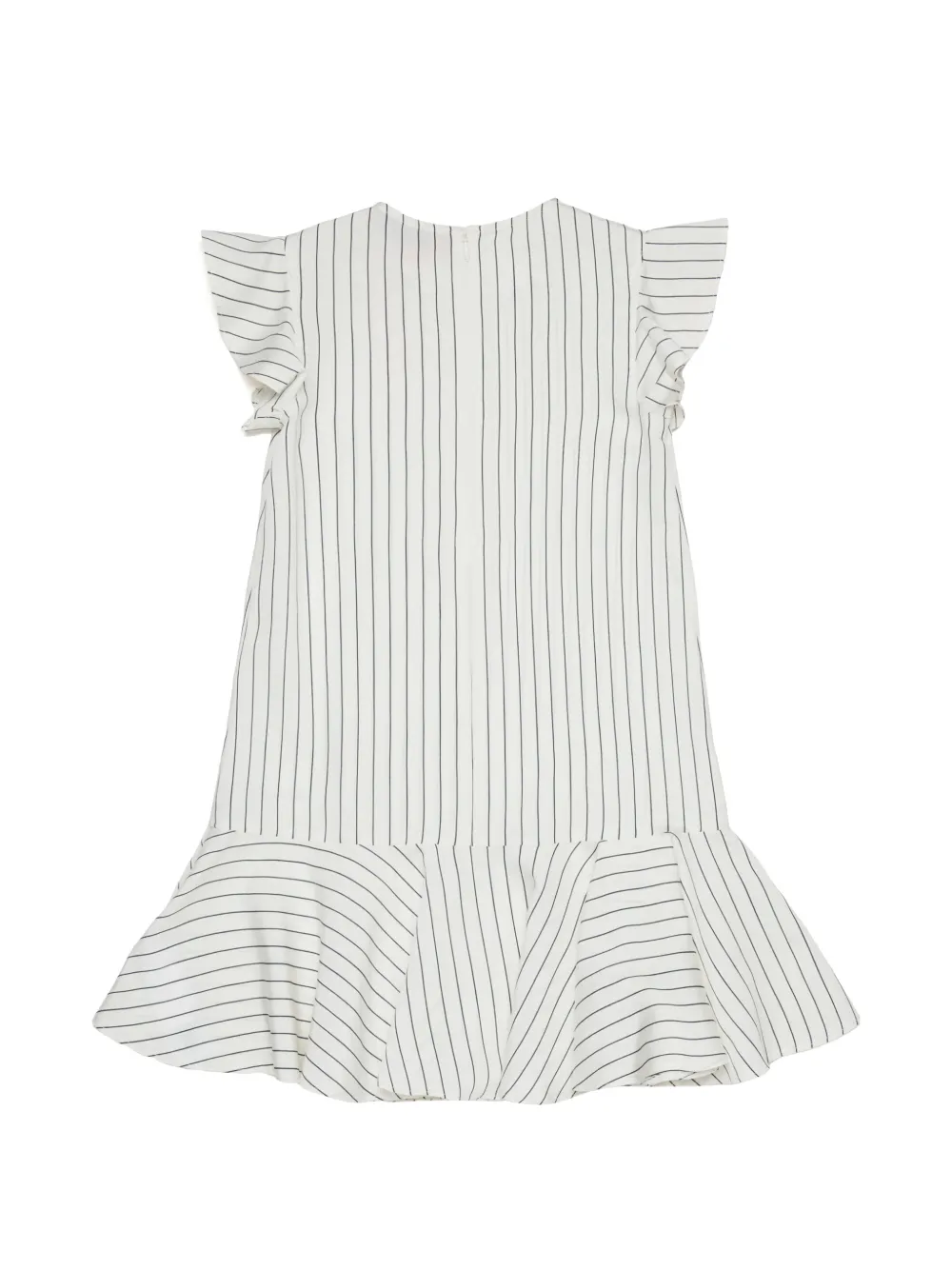 MAX&Co. Kids Gestreepte jurk met logo Wit