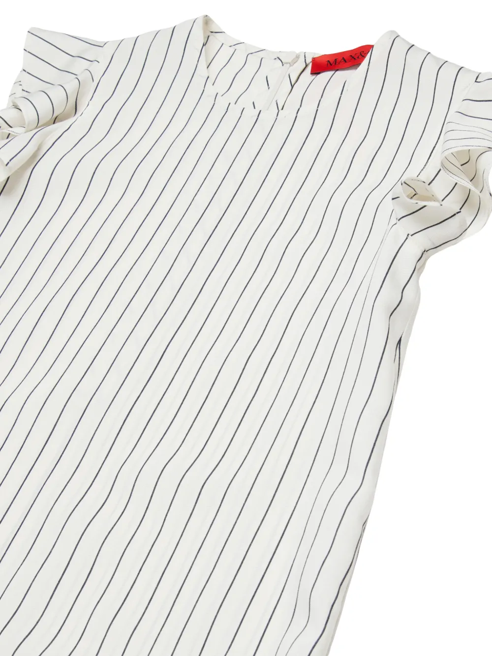MAX&Co. Kids Gestreepte jurk met logo Wit
