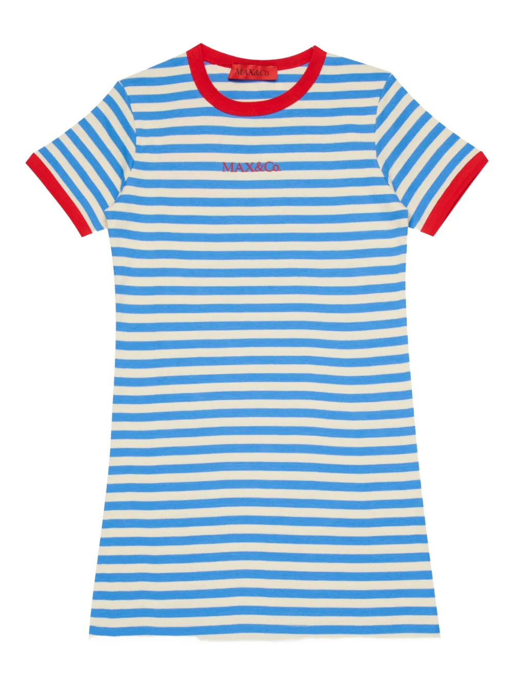 MAX&Co. Kids Abito a righe con logo - Blu