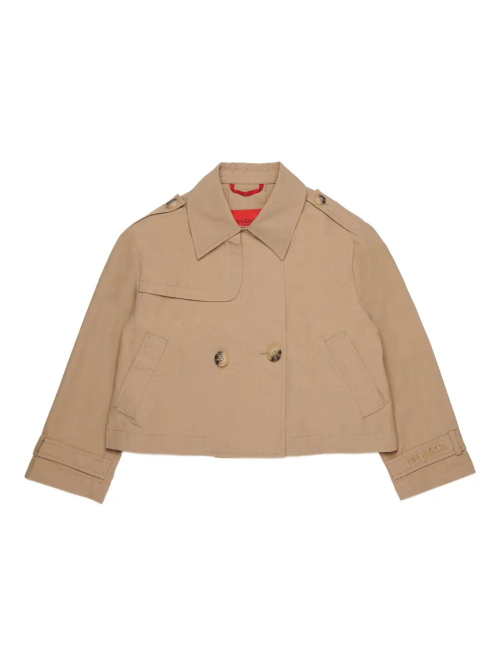 MAX&Co. Kids double-breasted logo jacket - Toni neutri