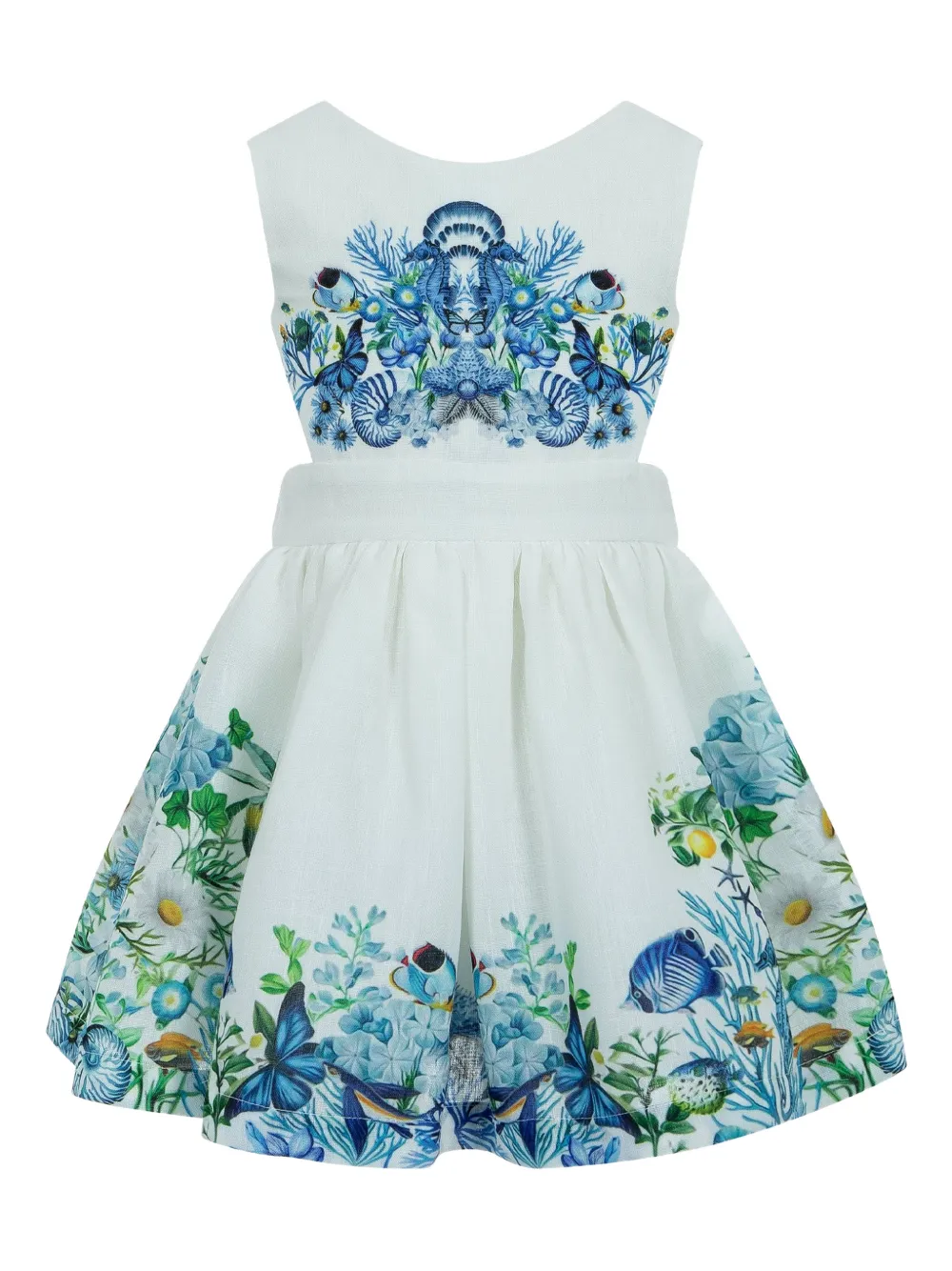 Lapin House x Mary Katrantzou jurk met uitgesneden bloemen Wit