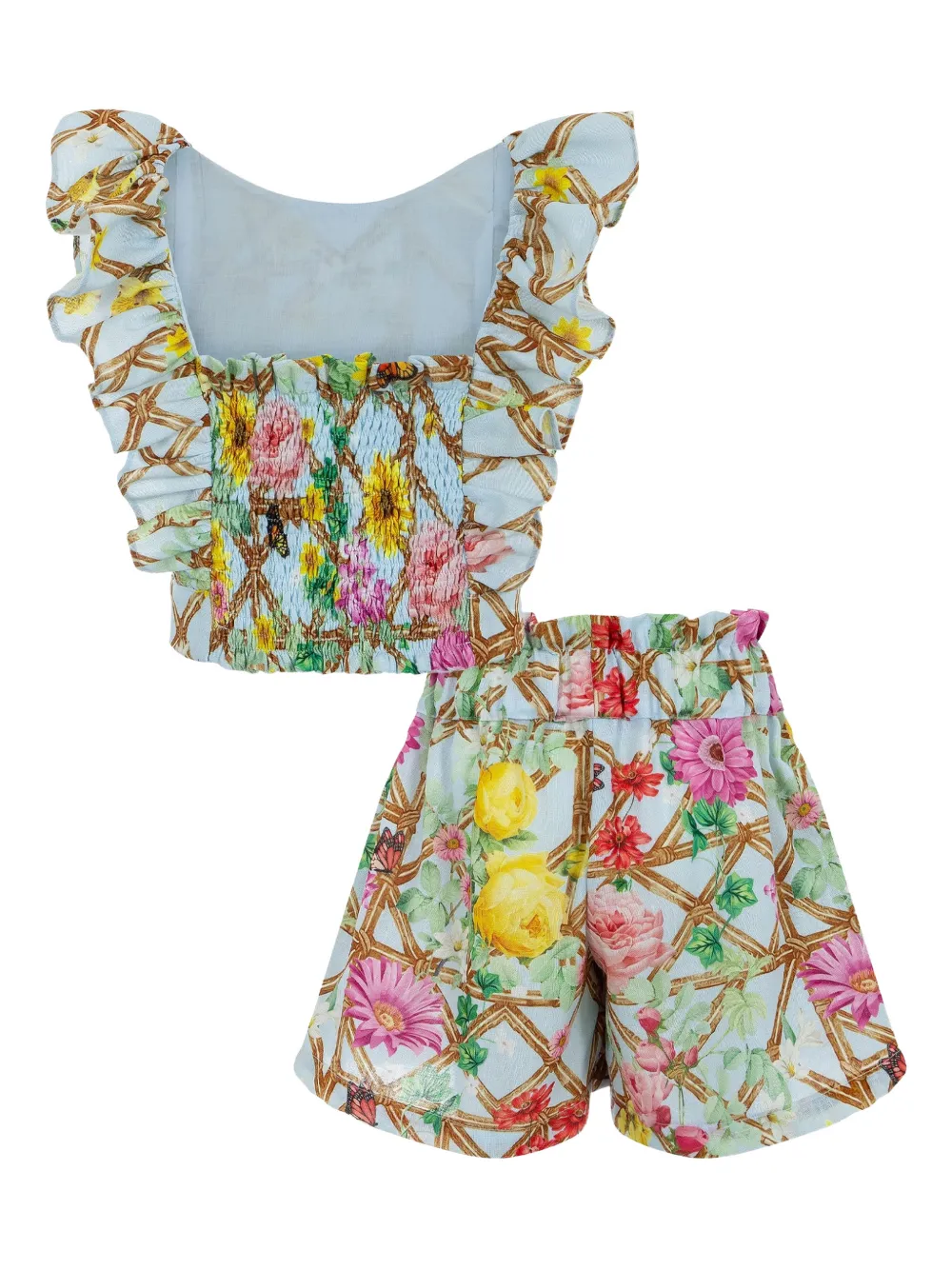 X Mary Katrantzou Ruffled Floral Shorts Set