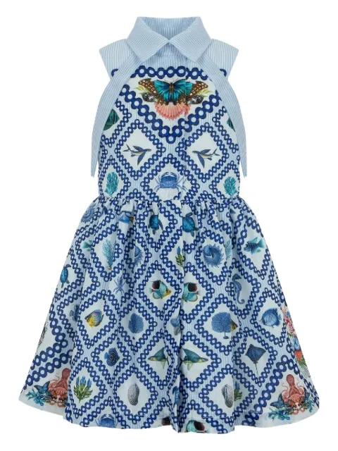 Lapin House x Mary Katrantzou striped butterfly-print dress