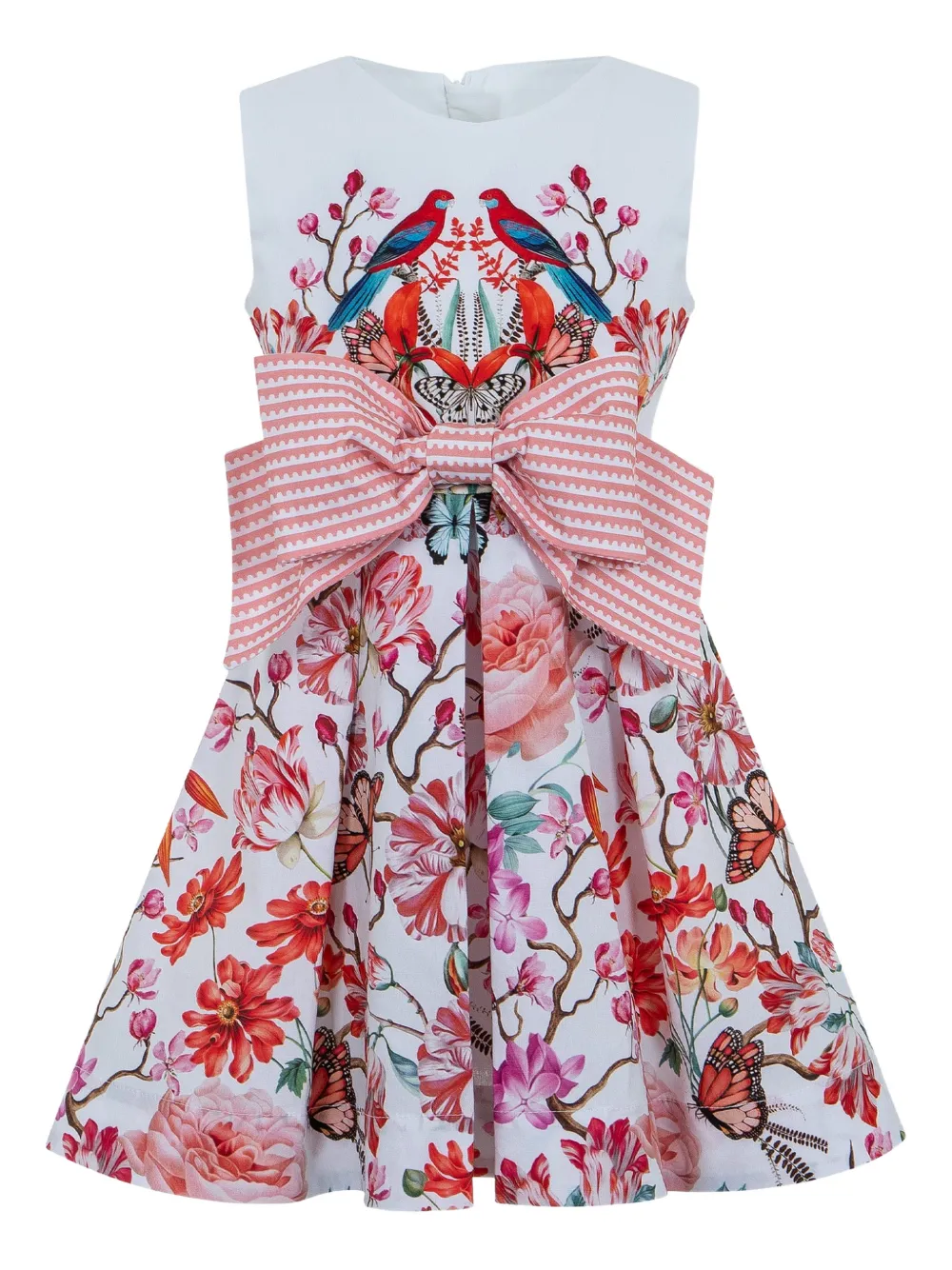 Lapin House x Mary Katrantzou Abito a fiori con fiocco - Bianco