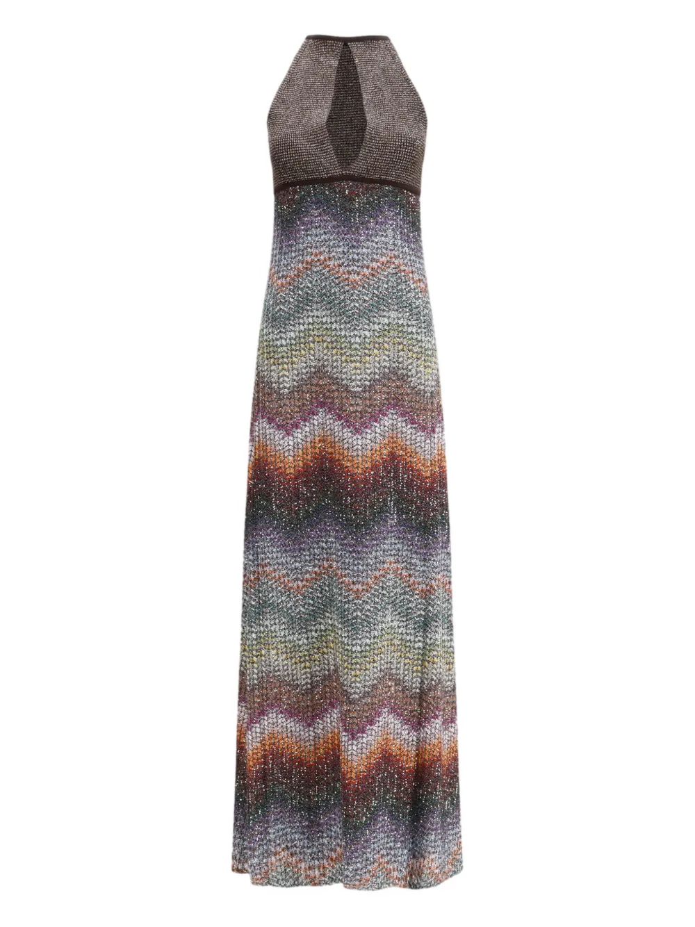 Missoni sleeveless zig-zag maxi dress - Brown