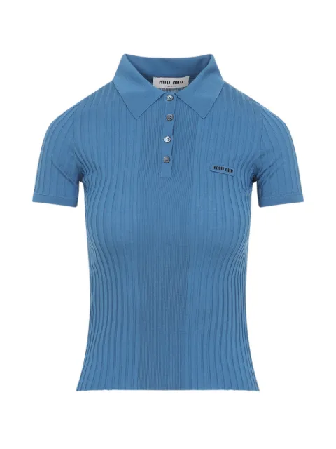 Miu Miu logo-plaque polo top