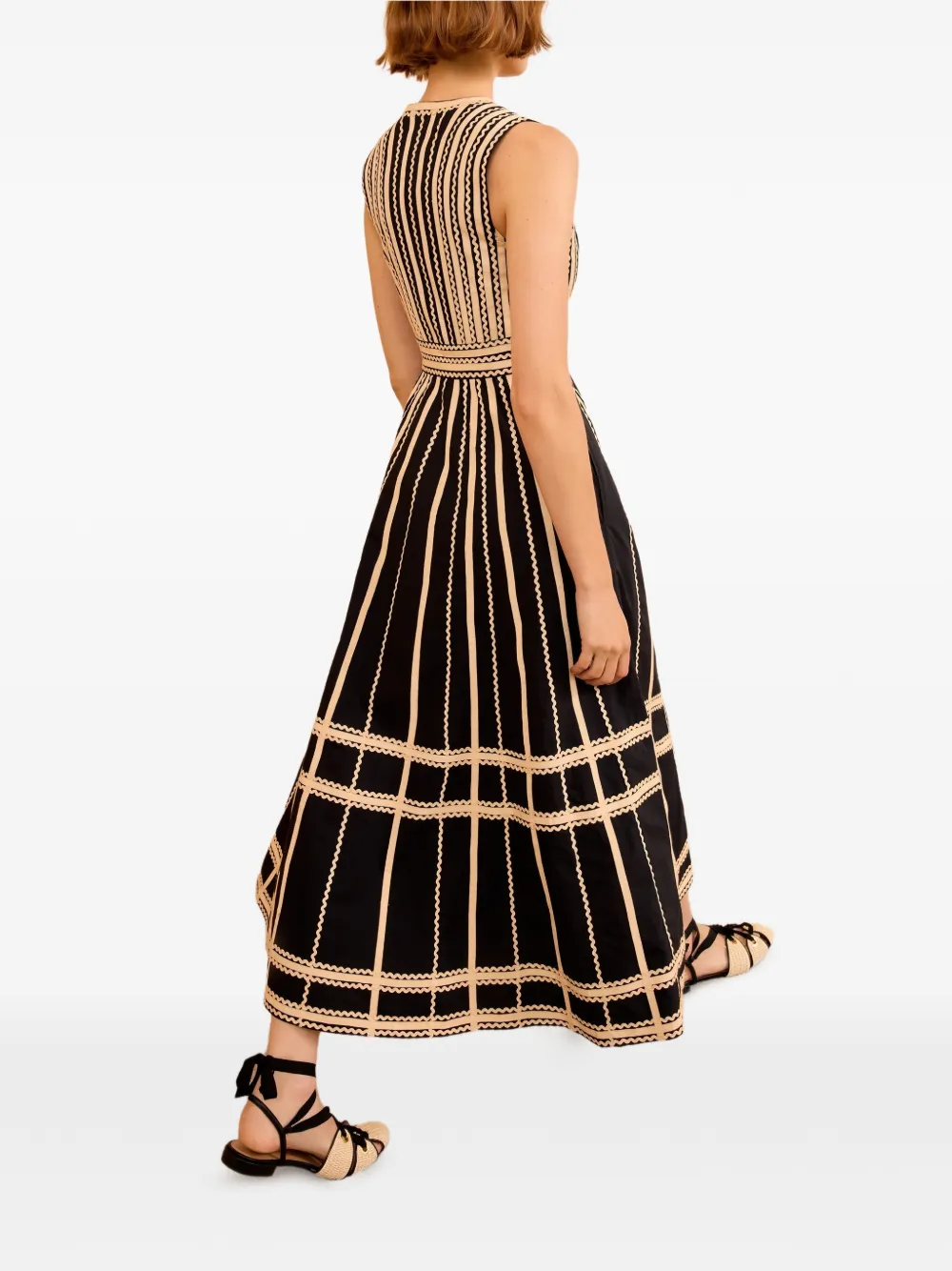 Ulla Johnson Palermo midi-jurk met V-hals Zwart