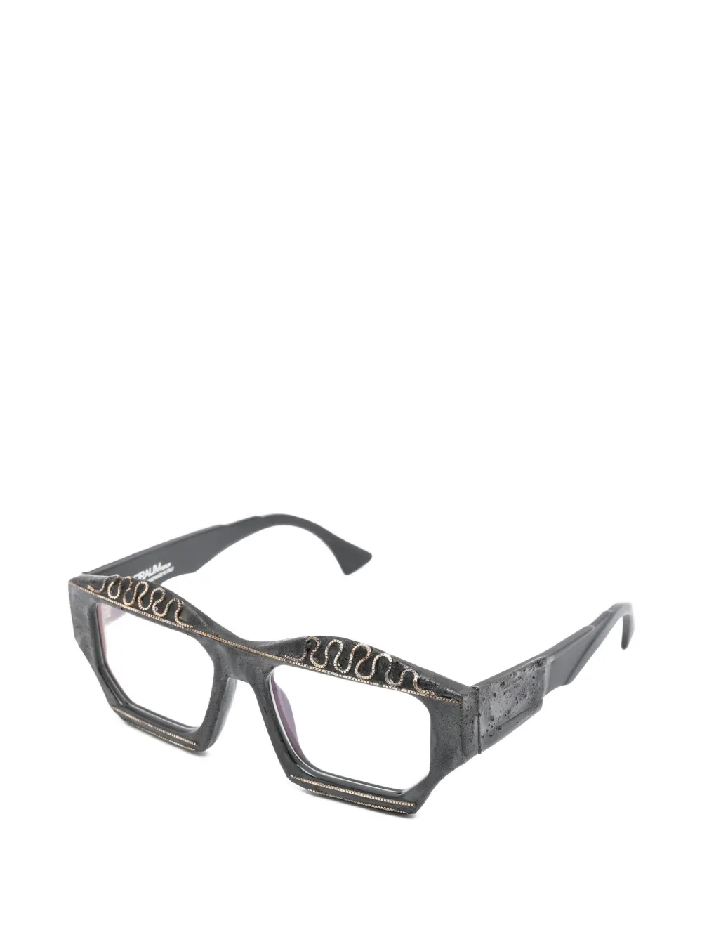  Kuboraum Embellished-detail Geometric-frame Glasses - Black 