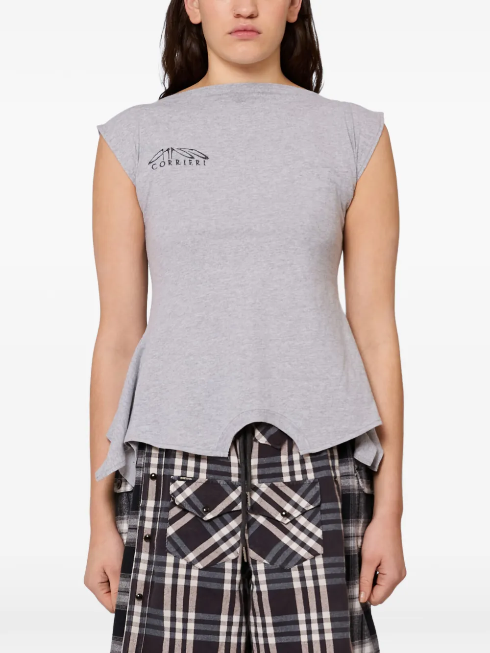 Gina Corrieri T-shirt con logo - Grigio
