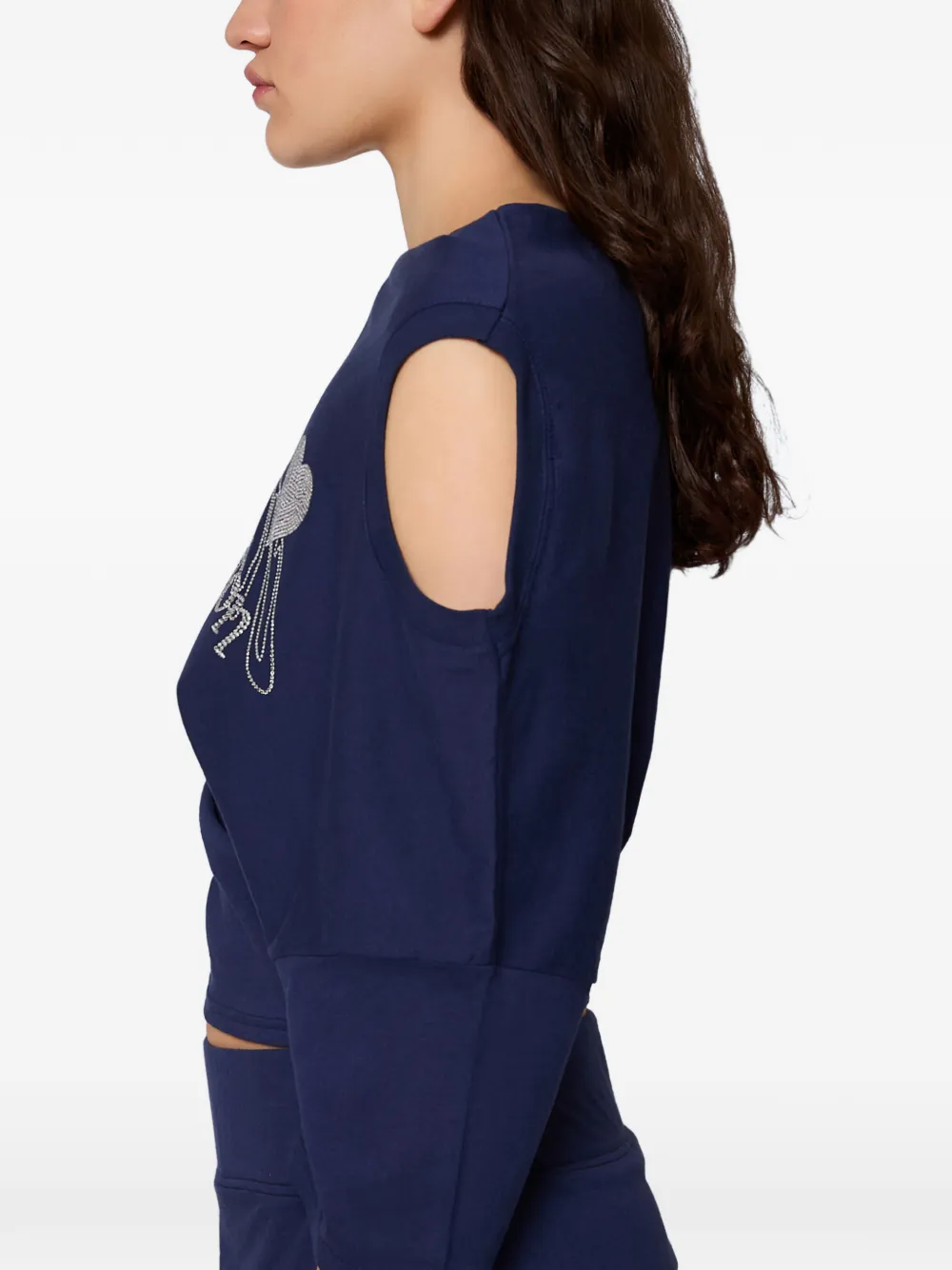  Gina Corrieri Asymmetric Embroidery Top - Blue 
