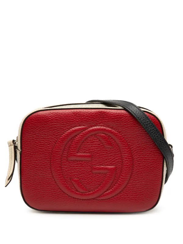 Gucci Pre-owned 2016-2025 Small Tricolor Leather Soho Disco Crossbody Bag in Red