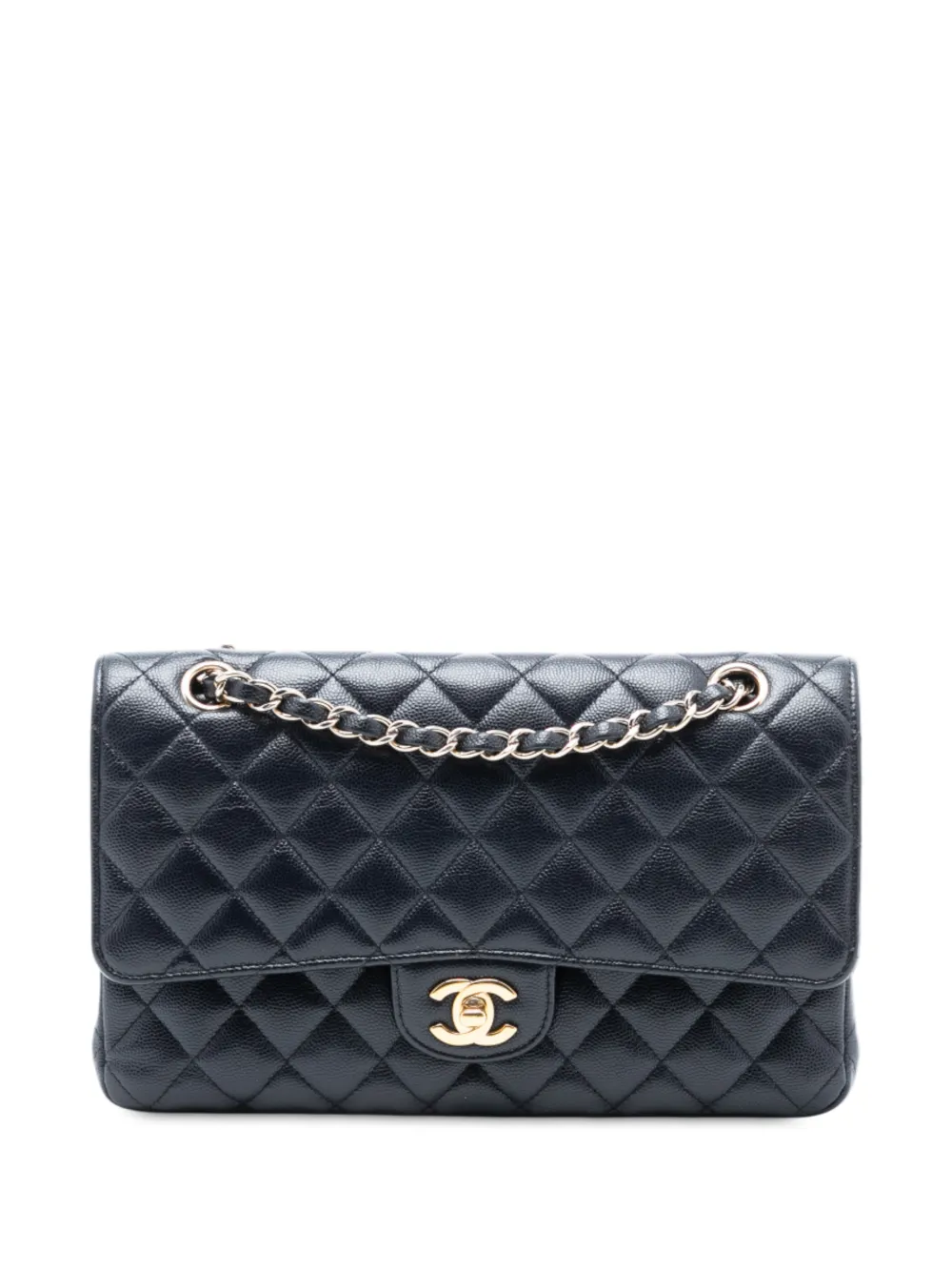 CHANEL Pre-Owned 2019 Medium Classic Caviar Double Flap shoulder bag - Blu