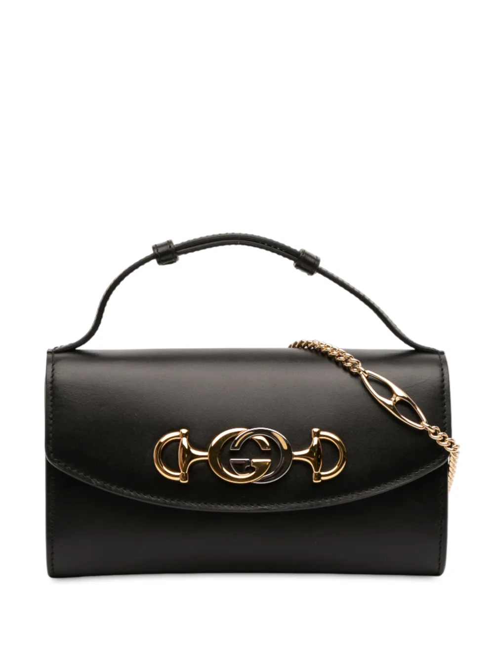 Pre-owned Gucci 2016-2025 Mini Leather Zumi Satchel In Black