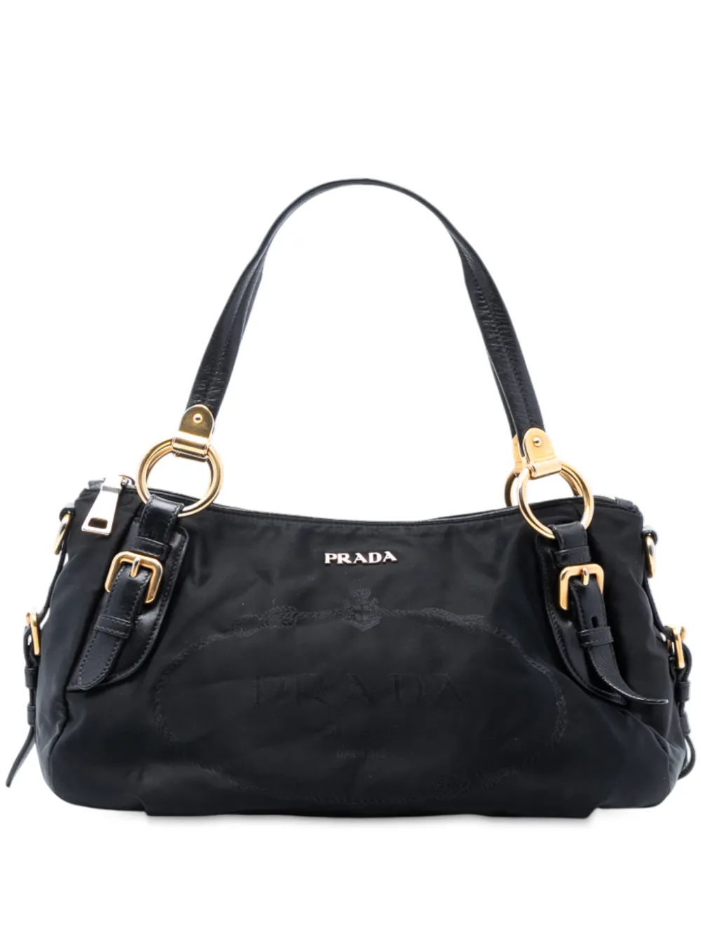 Prada Pre-Owned 2000-2025 Tessuto Logo satchel - Nero