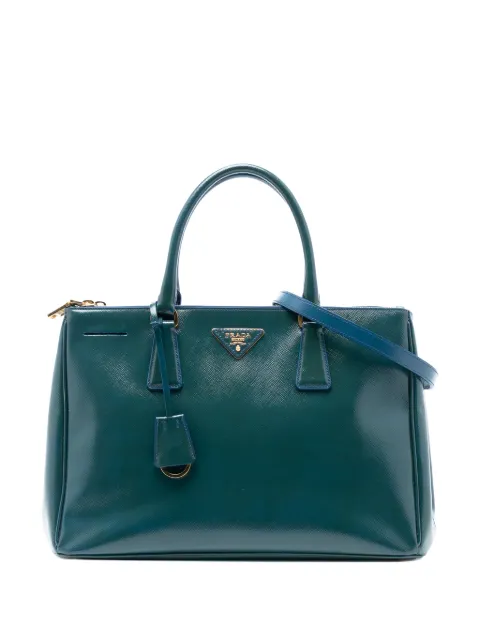 Prada Pre-Owned bolsa satchel Galleria mediana de piel saffiano barnizada con doble cierre 2010-2025
