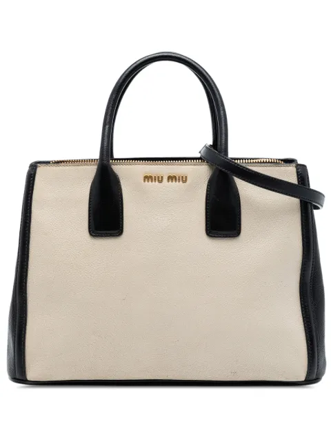 Miu Miu Pre-Owned 2010 Bicolor Madras Goatskin satchel