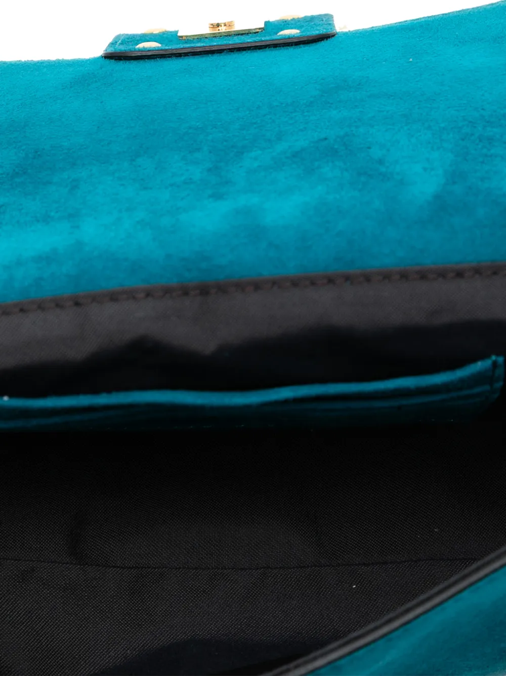 Pre-owned Fendi 2010-2025 Mini Suede Baguette Satchel In Blue