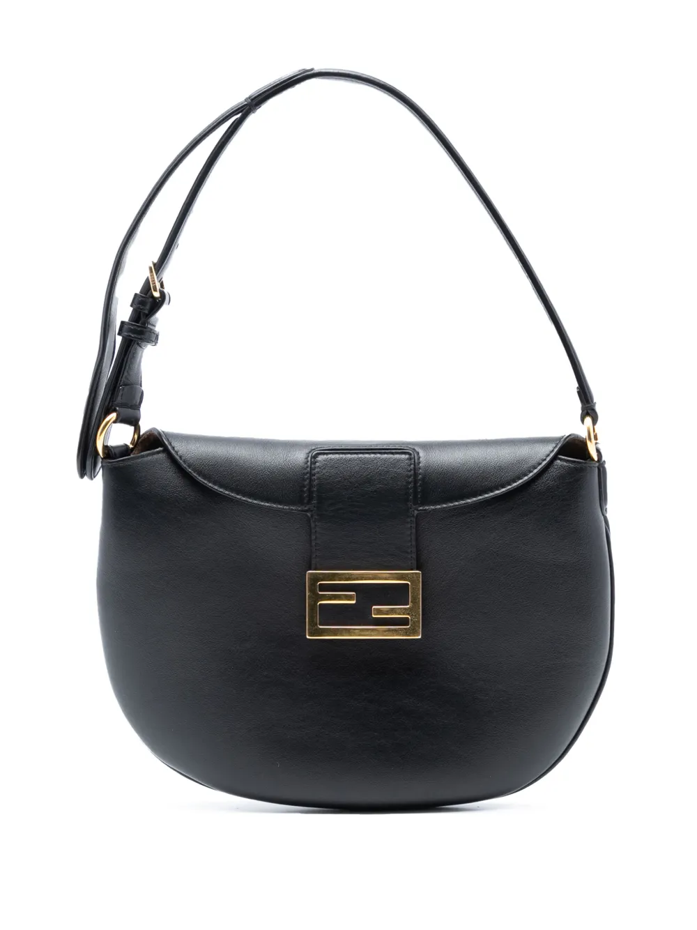 Fendi Pre-Owned 2010-2025 Small Leather Croissant hobo bag - Black