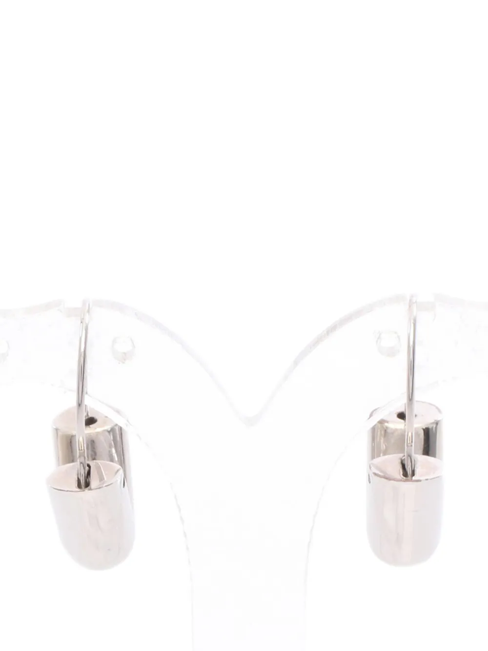 Pre-owned Louis Vuitton 2018 Stainless Steel Essential V Hoop Earrings Costume Earrings In Silver