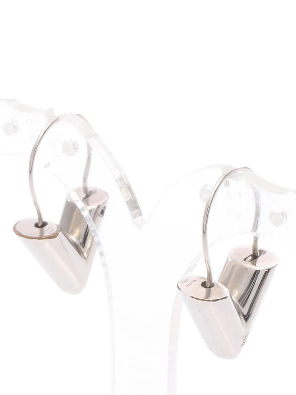 Pre-owned Louis Vuitton 2018 Stainless Steel Essential V Hoop Earrings Costume Earrings In Silver