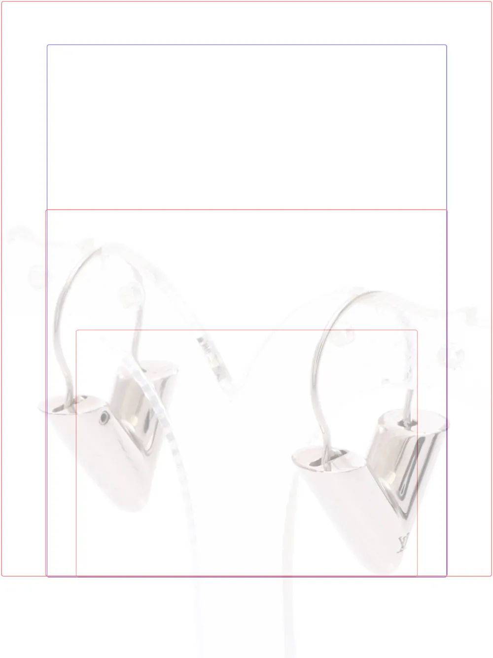 Pre-owned Louis Vuitton 2018 Stainless Steel Essential V Hoop Earrings Costume Earrings In Silver